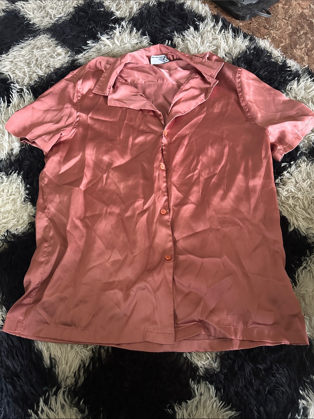 ASOS Short-Sleeve Button-Down Shirt in Dusty Rose
